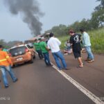 Grave acidente na BR-262 deixa duas vítimas graves e interdita rodovia em Ribas do Rio Pardo
